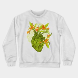 Human anatomical heart with flowers Crewneck Sweatshirt